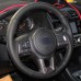 Loncky Custom Fit Car Black Genuine Leather Steering Wheel Cover for Subaru Legacy 2015 2016 2017 / Outback 2015 2016 2017 / Forester 2017 2018 / Crosstrek 2016 2017 Accessories