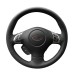 111Loncky Auto Custom Fit OEM Black Genuine Leather Steering Wheel Cover for Subaru Forester 2009 2010 2011 2012 2013 / Subaru Impreza 2008 2009 2010 2011 / Subaru Impreza WRX 2008-2014 / Subaru Legacy 2008 2009 Accessories