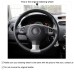 Loncky Auto Custom Fit OEM Black Genuine Leather Steering Wheel Covers for Suzuki Swift Sport 2005-2011 / Splash 2007-2015 / for Opel Agila 2008-2015 / for Vauxhall Agila 2008-2015 Accessories