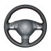111Loncky Auto Custom Fit OEM Black Genuine Leather Steering Wheel Covers for Suzuki Swift Sport 2005-2011 / Splash 2007-2015 / for Opel Agila 2008-2015 / for Vauxhall Agila 2008-2015 Accessories
