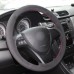 Loncky Auto Custom Fit OEM Black Genuine Leather Steering Wheel Covers for Suzuki Kizashi 2010 2011 2012 2013 2014 2015 Accessories