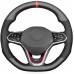 111Loncky Custom Fit Black Genuine Leather Suede Car Steering Wheel Cover for Volkswagen VW Golf 8 MK8 GTI VW Golf GTE 2020 2021 Volkswagen Arteon R-Line 2021 Accessories 