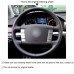 111Loncky Auto Custom Fit OEM Black Genuine Leather Car Steering Wheel Cover for Volkswagen VW Phaeton 2004 2005 2006 2007 2008 2009 Accessories