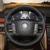 111Loncky Auto Custom Fit OEM Black Genuine Leather Car Steering Wheel Cover for Volkswagen VW Phaeton 2004 2005 2006 2007 2008 2009 Accessories