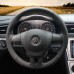 111Loncky Auto Custom Fit OEM Black Genuine Leather Car Steering Wheel Cover for Volkswagen VW Tiguan Jetta Mk6 Lavida Passat B7 Accessories