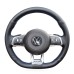 111Loncky Auto Custom Fit OEM Black Genuine Leather Car Steering Wheel Cover for Volkswagen VW Jetta GLI 2015-2020 / VW Golf R 2015-2019 / VW Golf 7 MK7 Golf GTI 2015 2016 2017 2018 2019 2020 Accessories