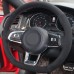 111Loncky Auto Custom Fit OEM Black Suede Leather Car Steering Wheel Cover for Volkswagen VW Jetta GLI 2015-2020 / VW Golf R 2015-2019 / VW Golf 7 MK7 Golf GTI 2015 2016 2017 2018 2019 2020 Accessories