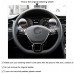 111Loncky Auto Custom Fit OEM Black Genuine Leather Car Steering Wheel Cover for Volkswagen Atlas 2018 2019 2020 Accessories