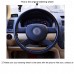 111Loncky Auto Custom Fit OEM Black Genuine Leather Steering Wheel Cover for Volkswagen VW Polo 2003 2004 2005 2006 Accessories 