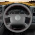 111Loncky Car Custom Fit OEM Black Genuine Leather Steering Wheel Cover for Volkswagen VW Caddy 2003-2006 / Caravelle 2003 2004 2005 2006 2007 2008 2009