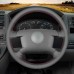 111Loncky Car Custom Fit OEM Black Genuine Leather Steering Wheel Cover for Volkswagen VW Caddy 2003-2006 / Caravelle 2003 2004 2005 2006 2007 2008 2009