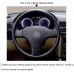 111Loncky Auto Custom Fit OEM Black Genuine Black Leather Steering Wheel Cover for Volkswagen VW Bora 2001 2002 2003 2004 2005 Interior Accessories