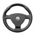 111Loncky Auto Custom Fit OEM Black Genuine Leather Car Steering Wheel Cover for Volkswagen VW EOS MK5 2005 2006 2007 2008 Accessories