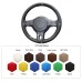 111Loncky Auto Custom Fit OEM Black Genuine Leather Steering Wheel Cover for Volkswagen Touareg 2011 2012 2013 2014 2015 2016 2017 VW Touareg Accessories
