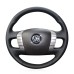 111Loncky Auto Custom Fit OEM Black Genuine Leather Car Steering Wheel Cover for Volkswagen VW Phaeton 2011 2012 2013 2014 2015 Accessories