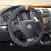 111Loncky Auto Custom Fit OEM Black Suede Steering Wheel Cover for Volkswagen Golf 5 Mk5 GTI VW Golf 5 R32 Passat R GT 2005 Accessories
