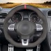 111Loncky Auto Custom Fit OEM Black Suede Leather Car Steering Wheel Cover for Volkswagen VW GTI 2010-2014 / VW Jetta GLI 2012-2014 / VW Golf R 2012 2013 / VW Tiguan R-Line 2014 2015 2016 Accessories
