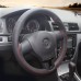 111Loncky Auto Custom Fit OEM Black Genuine Leather Car Steering Wheel Cover for Volkswagen VW GOL Tiguan Passat B7 Passat CC Touran Jetta Mk6 Accessories