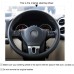 111Loncky Auto Custom Fit OEM Black Genuine Leather Car Steering Wheel Cover for Volkswagen VW GOL Tiguan Passat B7 Passat CC Touran Jetta Mk6 Accessories
