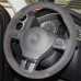 111Loncky Auto Custom Fit OEM Black Suede Leather Car Steering Wheel Cover for Volkswagen VW GOL Tiguan Passat B7 Passat CC Touran Jetta Mk6 Accessories