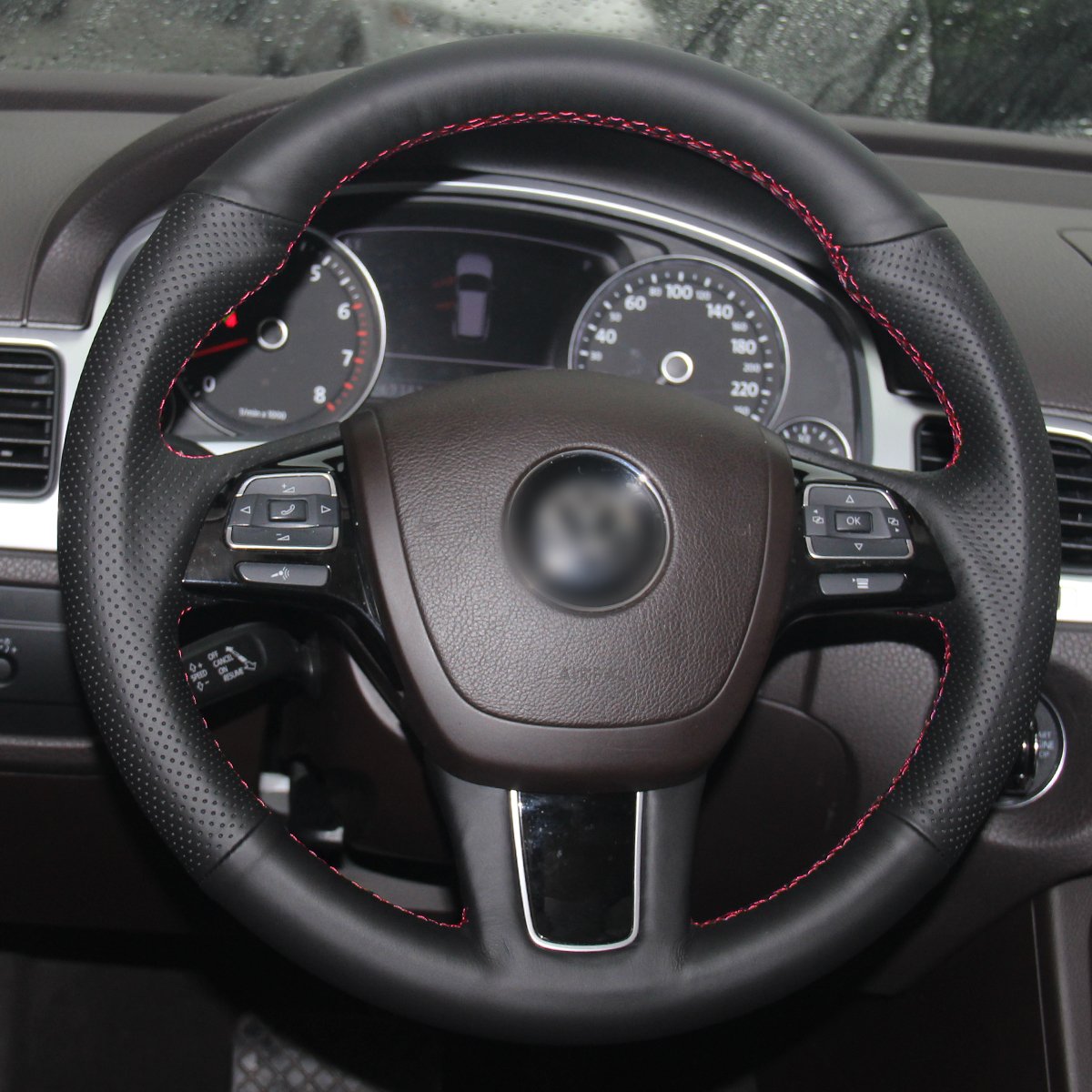 Loncky Auto Custom Fit OEM Black Genuine Leather Steering Wheel Cover ...