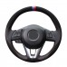 111Loncky Auto Custom Fit OEM Black Suede Leather Car Steering Wheel Cover for Mazda CX5 2013 2014 2015 2016 / Mazda 6 2014 2015 2016 / Mazda 3 2014 2015 2016 / Mazda CX3 2016 2017 / Yaris iA Scion iA Accessories