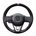 111Loncky Auto Custom Fit OEM Black Suede Leather Car Steering Wheel Cover for Mazda CX5 2013 2014 2015 2016 / Mazda 6 2014 2015 2016 / Mazda 3 2014 2015 2016 / Mazda CX3 2016 2017 / Yaris iA Scion iA Accessories