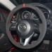 111Loncky Auto Custom Fit OEM Black Suede Leather Car Steering Wheel Cover for 2013 2014 2015 2016 Mazda CX-5 2014 2015 2016 Mazda 6 2014 2015 2016 Mazda 3 2016 Mazda CX-3 2016 2017 Scion iA Accessories 