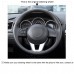 111Loncky Auto Custom Fit OEM Black Suede Leather Car Steering Wheel Cover for 2013 2014 2015 2016 Mazda CX-5 2014 2015 2016 Mazda 6 2014 2015 2016 Mazda 3 2016 Mazda CX-3 2016 2017 Scion iA Accessories 