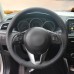 111Loncky Auto Custom Fit OEM Black Genuine Leather Car Steering Wheel Cover for Mazda CX5 2013 2014 2015 2016 / Mazda 6 2014 2015 2016 / Mazda 3 2014 2015 2016 / Mazda CX3 2016 2017 / Yaris iA Scion iA Accessories