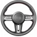 111Loncky Black Genuine Leather Car Custom Fit Hand Stitched Steering Wheel Cover for Mazda CX-30 CX30 2020 2021 2022 2023 2024 / Mazda CX50 CX-50 2023 2024 / Mazda Mazda 3 2019 2020 2021 2022 2023 2024 Interior Accessories 