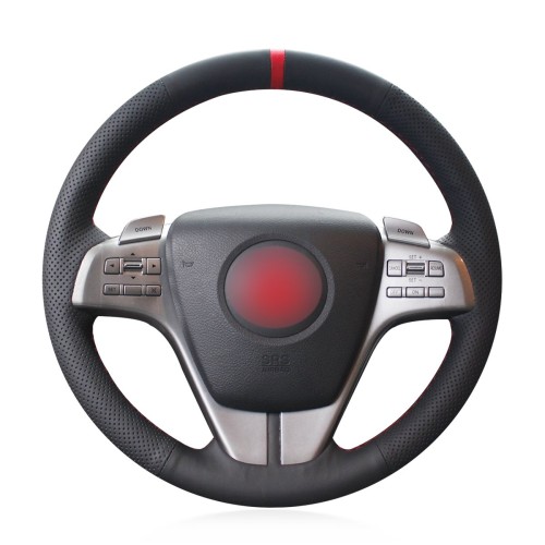 Auto Custom Fit OEM Black Genuine Leather Steering Wheel Covers for Mazda 6 (GH) 2009 2007 2008 2009 2010 2011