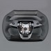 111Loncky Black Genuine Leather Carbon Fiber Steering Wheel Cover for Tesla Cybertruck 2023 2024 Car Custom FIt Hand Stitched Interior Accessories