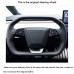 111Loncky Black Genuine Leather Carbon Fiber Steering Wheel Cover for Tesla Cybertruck 2023 2024 Car Custom FIt Hand Stitched Interior Accessories