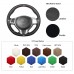 111Loncky Auto Custom Fit OEM Black Genuine Leather Steering Wheel Covers for Toyota Yaris 2012 2013 2014 2015 2016 2017 2018 2019 Subaru Trezia 2011 2012 2013 2014 2015 Accessories