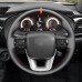 111Loncky Auto Custom Fit OEM Black Genuine Leather Steering Wheel Covers for Toyota Hilux Revo 2015 2016 2017 2018 2019 Accessories