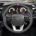 111Loncky Auto Custom Fit OEM Black Genuine Leather Steering Wheel Covers for Toyota Hilux Revo 2015 2016 2017 2018 2019 Accessories