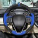 111Loncky Auto Custom Fit OEM Black with Blue Suede Steering Wheel Covers for Toyota Camry 2018-2019 Avalon 2019 Corolla 2019-2020 RAV4 2019 Accessories 