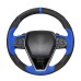 111Loncky Auto Custom Fit OEM Black with Blue Suede Steering Wheel Covers for Toyota Camry 2018-2019 Avalon 2019 Corolla 2019-2020 RAV4 2019 Accessories 
