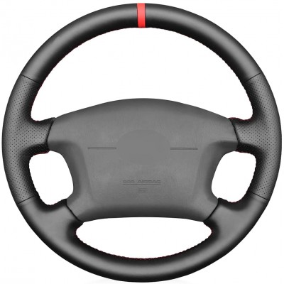 Loncky Custom Hand Stitched OEM Genuine Leather Carbon Fiber Suede Alcantara Steering Wheel Cover for Toyota 4Runner Corolla 1998 1999 2000 2001 2002 / Camry 1997 1998 1999 2000 2001 / Sienna 1998 1999 2000 2001 2002 2003 / Tundra 2000 Accessories 