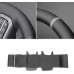 111Loncky Black Genuine Leather Carbon Fiber Suede Custom Hand Stitched OEM Steering Wheel Cover for Ford F-150 2021-2024 /Ford F-250 F-350 F-450 F-55- F600 2023 2024 /Ford Expedition 2022-2024 Accessories Custom OEM Parts 