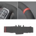 111Loncky Black Genuine Leather Carbon Fiber Suede Custom Hand Stitched OEM Steering Wheel Cover for Ford F-150 2021-2024 /Ford F-250 F-350 F-450 F-55- F600 2023 2024 /Ford Expedition 2022-2024 Accessories Custom OEM Parts 