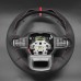 111Loncky Black Genuine Leather Carbon Fiber Suede Custom Hand Stitched OEM Steering Wheel Cover for Ford F-150 2021-2024 /Ford F-250 F-350 F-450 F-55- F600 2023 2024 /Ford Expedition 2022-2024 Accessories Custom OEM Parts 