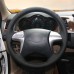 111Loncky Auto Custom Fit OEM Black Genuine Leather Steering Wheel Covers for Toyota Fortuner Hilux 2012 2013 2014 2015 Accessories 