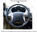 111Loncky Auto Custom Fit OEM Black Genuine Leather Steering Wheel Covers for Toyota Fortuner Hilux 2012 2013 2014 2015 Accessories 