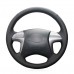 111Loncky Auto Custom Fit OEM Black Genuine Leather Steering Wheel Covers for Toyota Fortuner Hilux 2012 2013 2014 2015 Accessories 