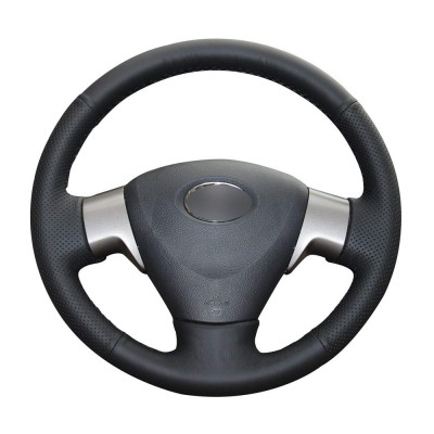 Loncky Auto Genuine Leather Car Steering Wheel Cover for 2009 2010 2011 2012 2013 Toyota Corolla LE / 2009 2010 Toyota Corolla XLE / 2012 2013 Corolla L / 2009 2010 Toyota Corolla S Matrix Accessories