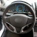 111Loncky Auto Custom Fit OEM Black Genuine Leather Steering Wheel Covers for Toyota Vios 2014 2015 2016 Accessories 