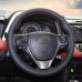 111Loncky Auto Black Genuine Leather Custom Fit Steering Wheel Covers for Toyota RAV4 2013-2019 / Corolla 2014-2019 / Corolla iM (US) 2017-2018 / Auris 2013-2016/ for Scion iM 2016 Accessories 
