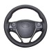 111Loncky Auto Black Genuine Leather Custom Fit Steering Wheel Covers for Toyota RAV4 2013-2019 / Corolla 2014-2019 / Corolla iM (US) 2017-2018 / Auris 2013-2016/ for Scion iM 2016 Accessories 